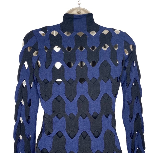 Dion Lee | NWT Two Tone Cable Mini Dress in Black & Navy Size S/M - Picture 6 of 9